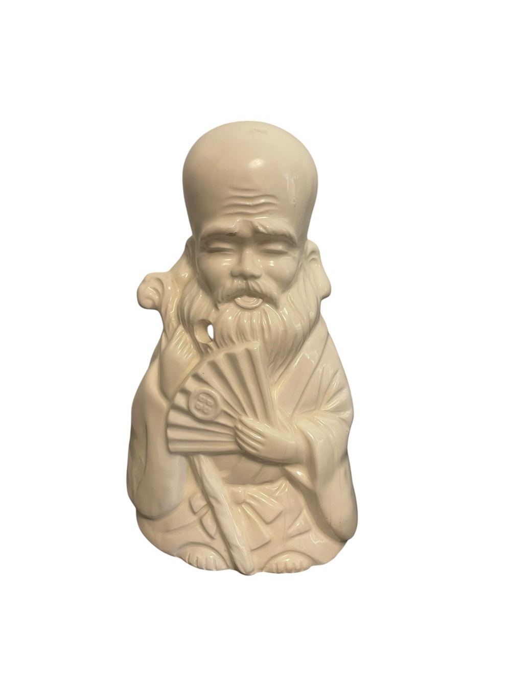 Orchids of Hawaii Shouxing Old Man of Longevity Tiki Mug Cream Ceramic